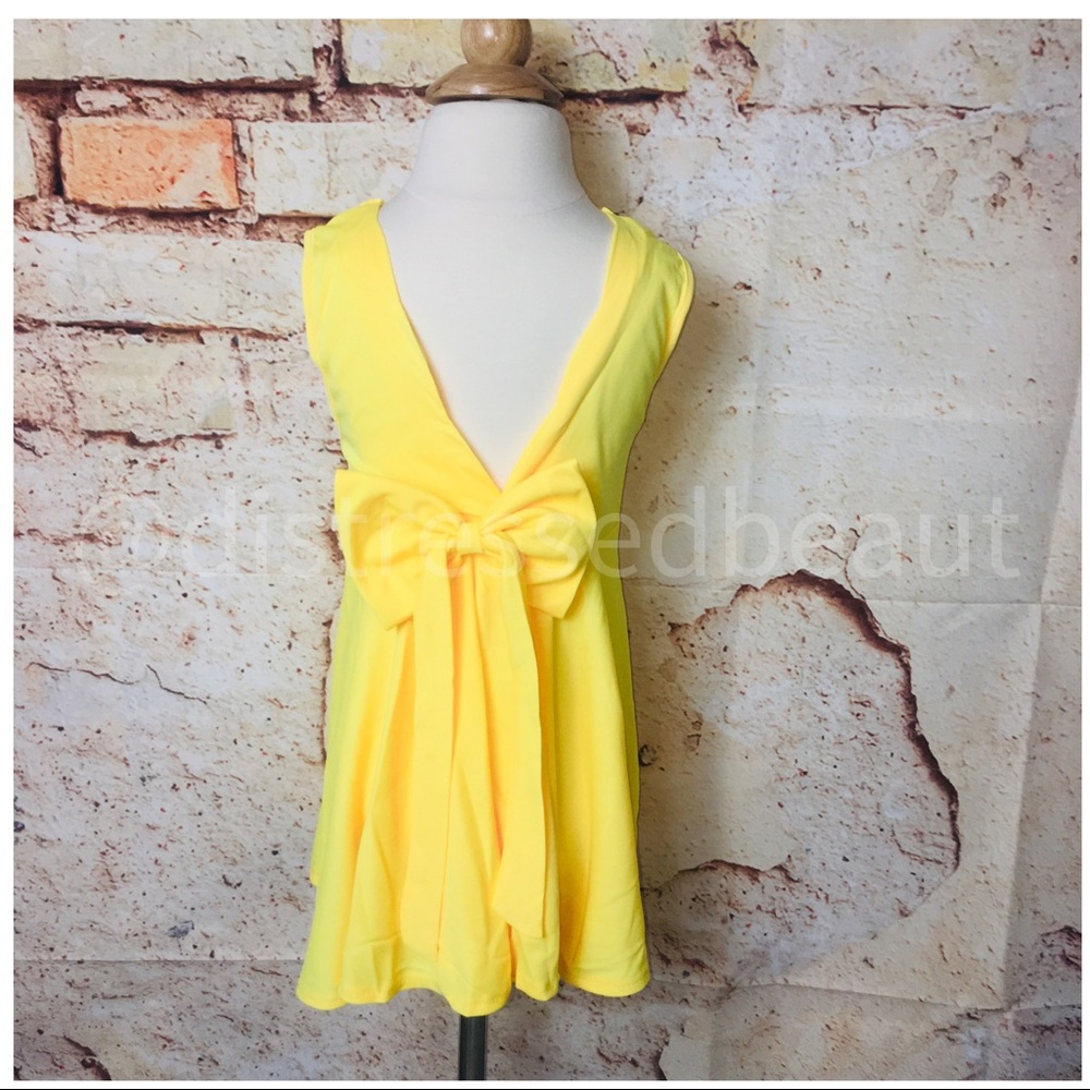 •❌ PICK•FINAL•A Ray Of Sunshine V-Back Bow Dress - Picture 3 of 9